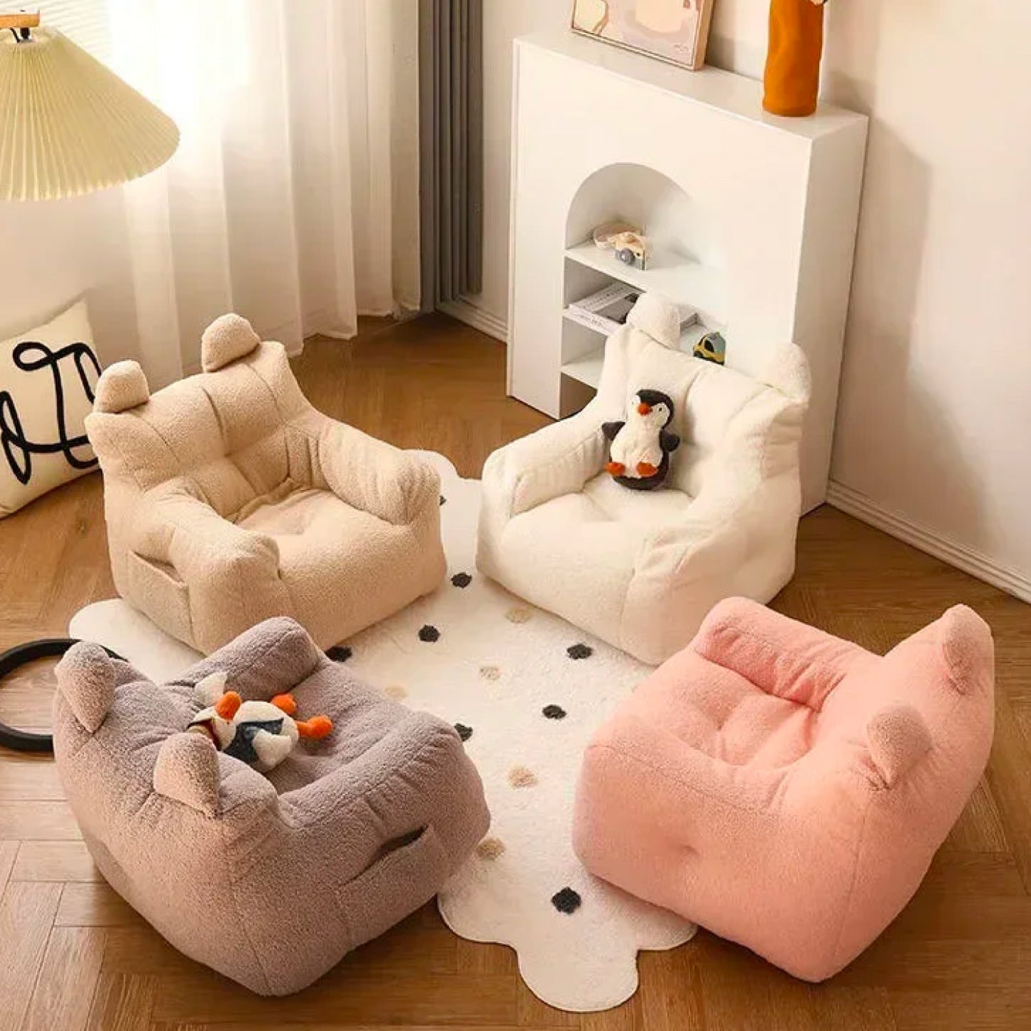 Adorable Cozy Kids Sofa with a charming cartoon design, perfect for toddlers and young children.