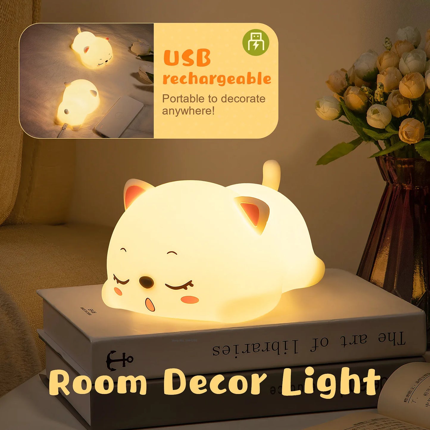 Cat-Shaped room decor light Table Lamp for Little Ones