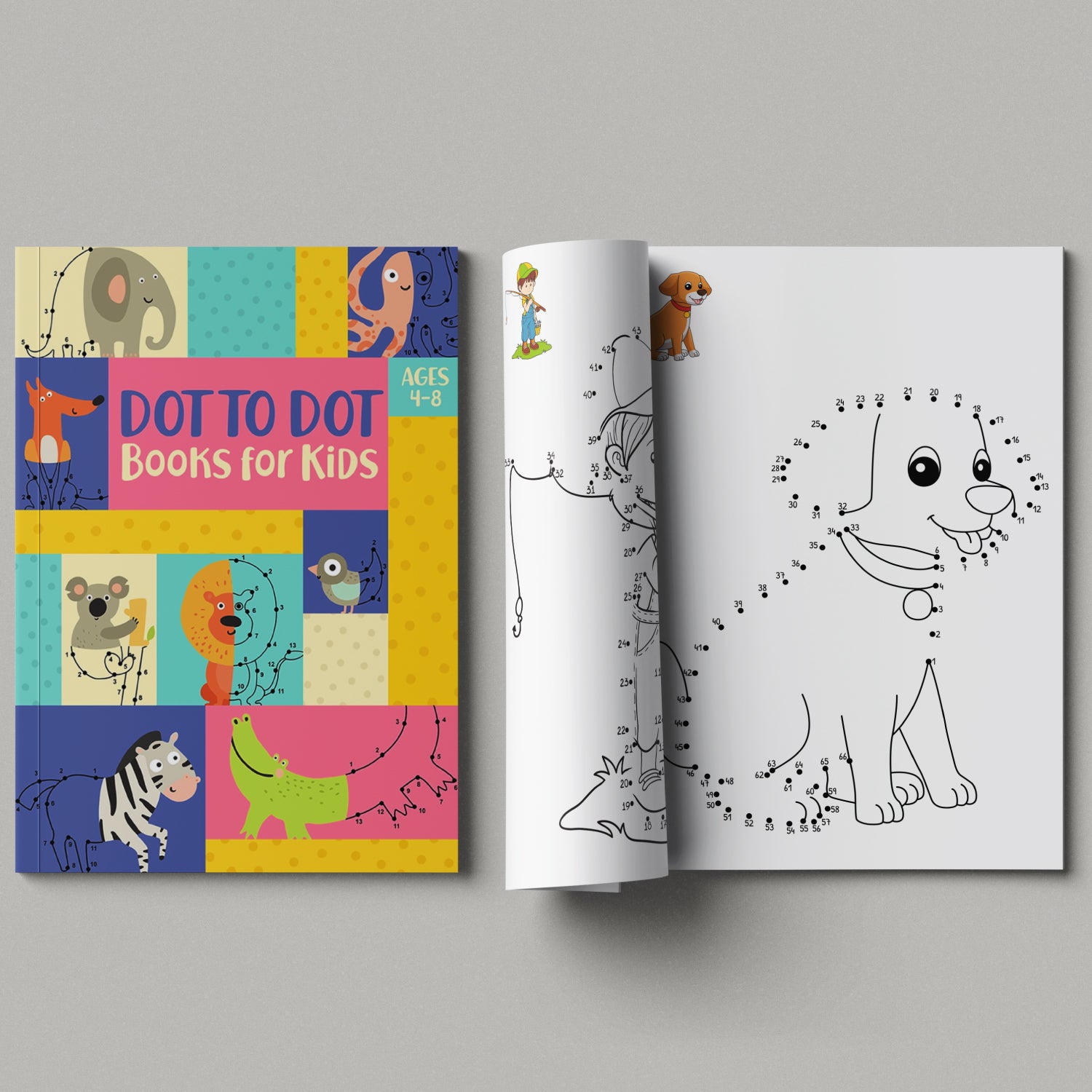 cover images of the book with some inside page of Dot to Dot Books for Kids Ages 4-8 - Fun and Educational Connect the Dots Puzzles