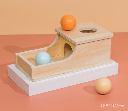 Montessori Color Sensory Toy Set - Spinning Drum, Coin Box, Permanent Box, Round Rectangular Box measurement 2