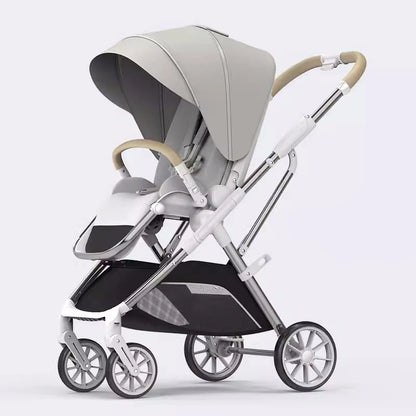 LuxView™ Ergonomic High View Baby Stroller in Beige