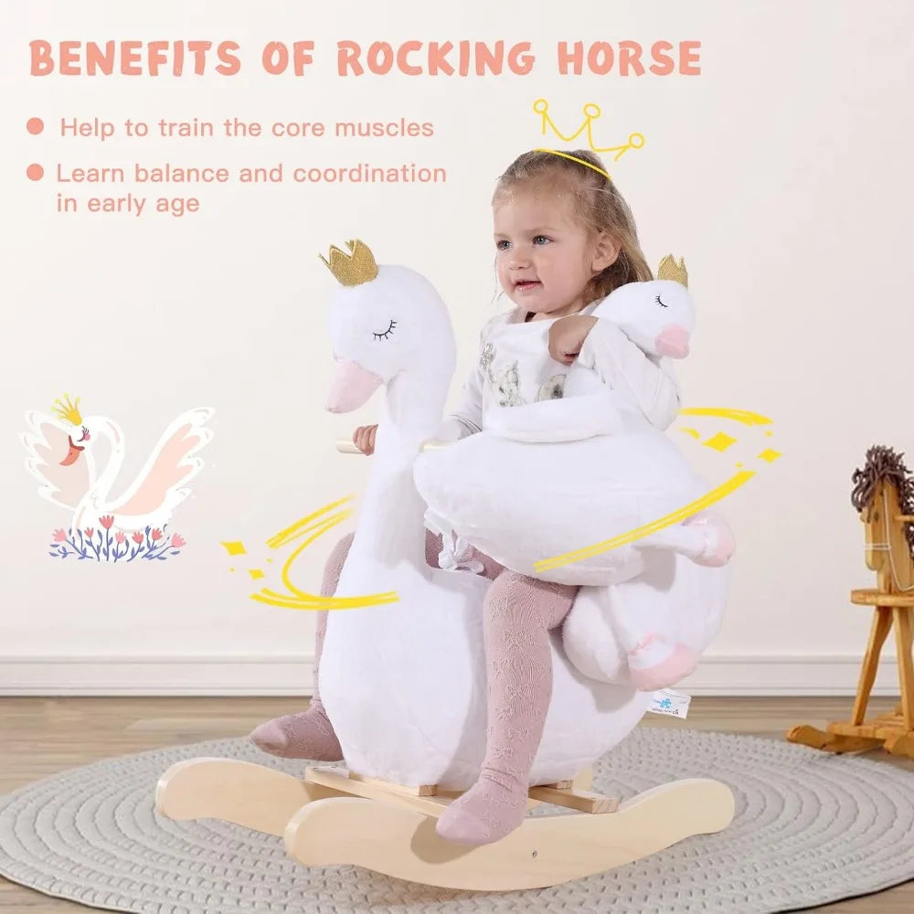 benefits of rocking EleganSwan™ Plush Animal Rocker – Safe & Fun Rocking Swan for Kids