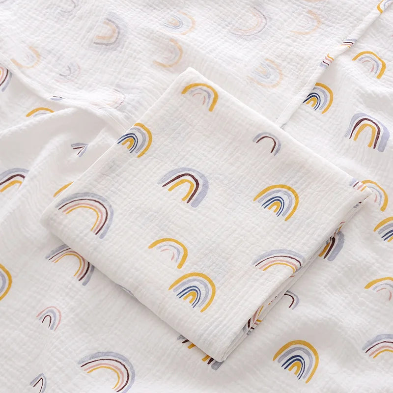 rainbow variant of LittleBlossom™ Muslin Swaddle Wrap - Premium Quality Cotton Swaddling Blanket for Babies 