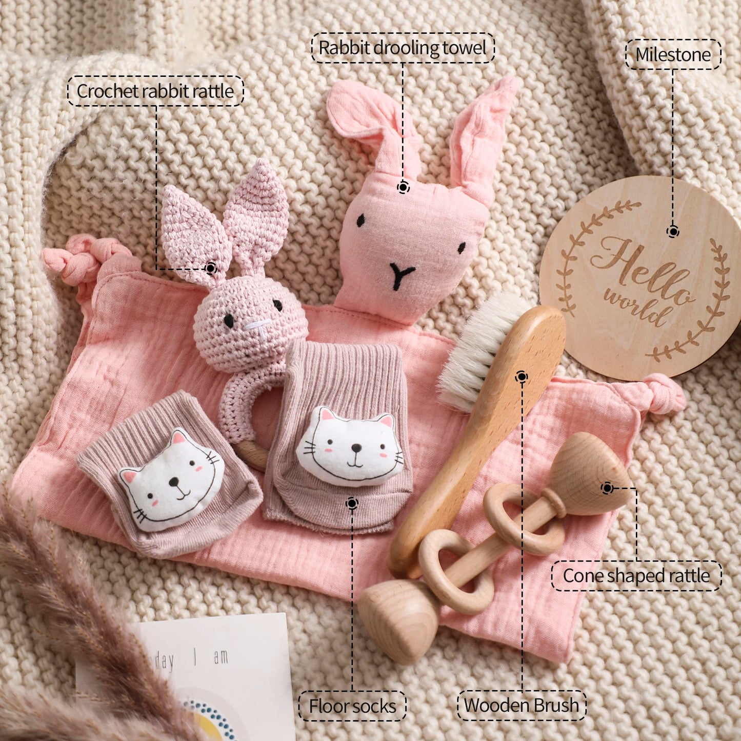 Premium Baby Bath & Comfort Gift Set - PINK RABBIT