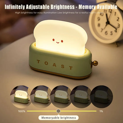 adjustable brightness in Toasty Toasty Lamp™ - Cute Toast Cartoon LED Night Light for Kids with Adjustable Brightness, Timer Function, and Portable Design