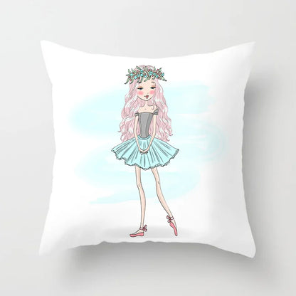 Ballerina Pillow – Soft & Decorative Pillowcase for Kids