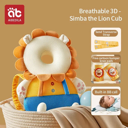 Baby Head Protection Pillow - Soft and Secure Headrest for Newborns and Infants lion cub variant