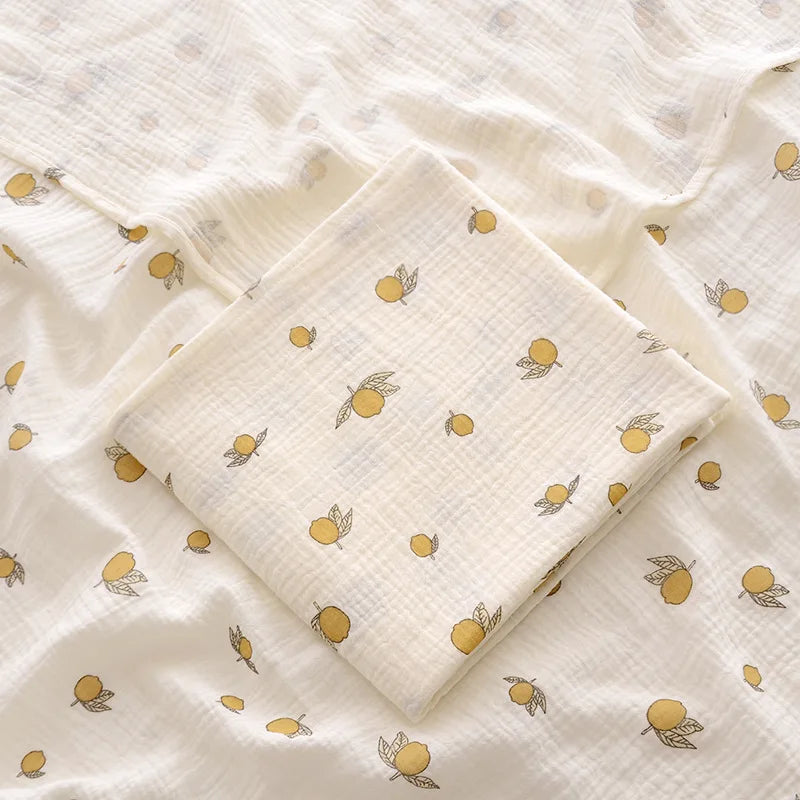 Lemon variant of LittleBlossom™ Muslin Swaddle Wrap - Premium Quality Cotton Swaddling Blanket for Babies