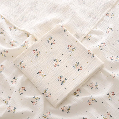 retro flower variant of LittleBlossom™ Muslin Swaddle Wrap - Premium Quality Cotton Swaddling Blanket for Babies