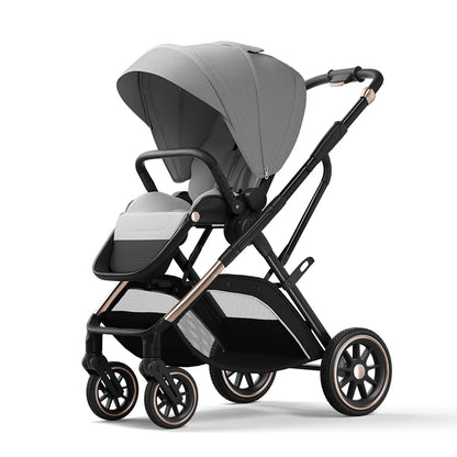 LuxView™ Ergonomic High View Baby Stroller in Golden Gray