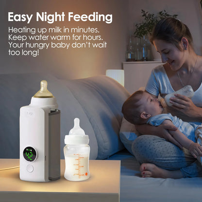 mother feeding her children by warming the milk usingWarmMilk Pro™: The Smart Rechargeable Nursing Bottle Warmer