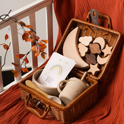 Charming Vintage-Style Gift Box from Meow and Grow™ Baby Gift Set beige color